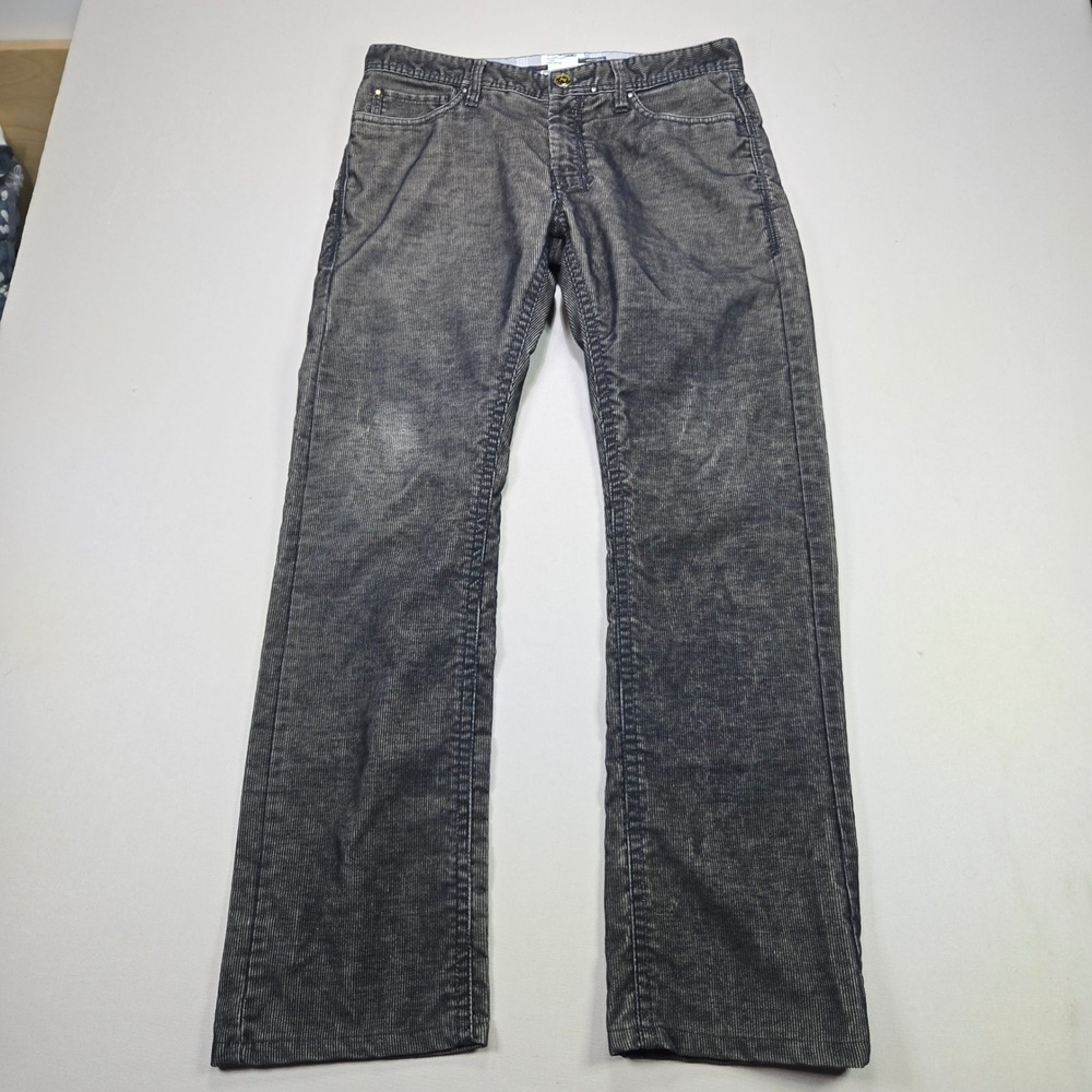 Projek Raw‎ Spirito Fresco Mens 32 Faded Black Striped Corduroy Straight Pants